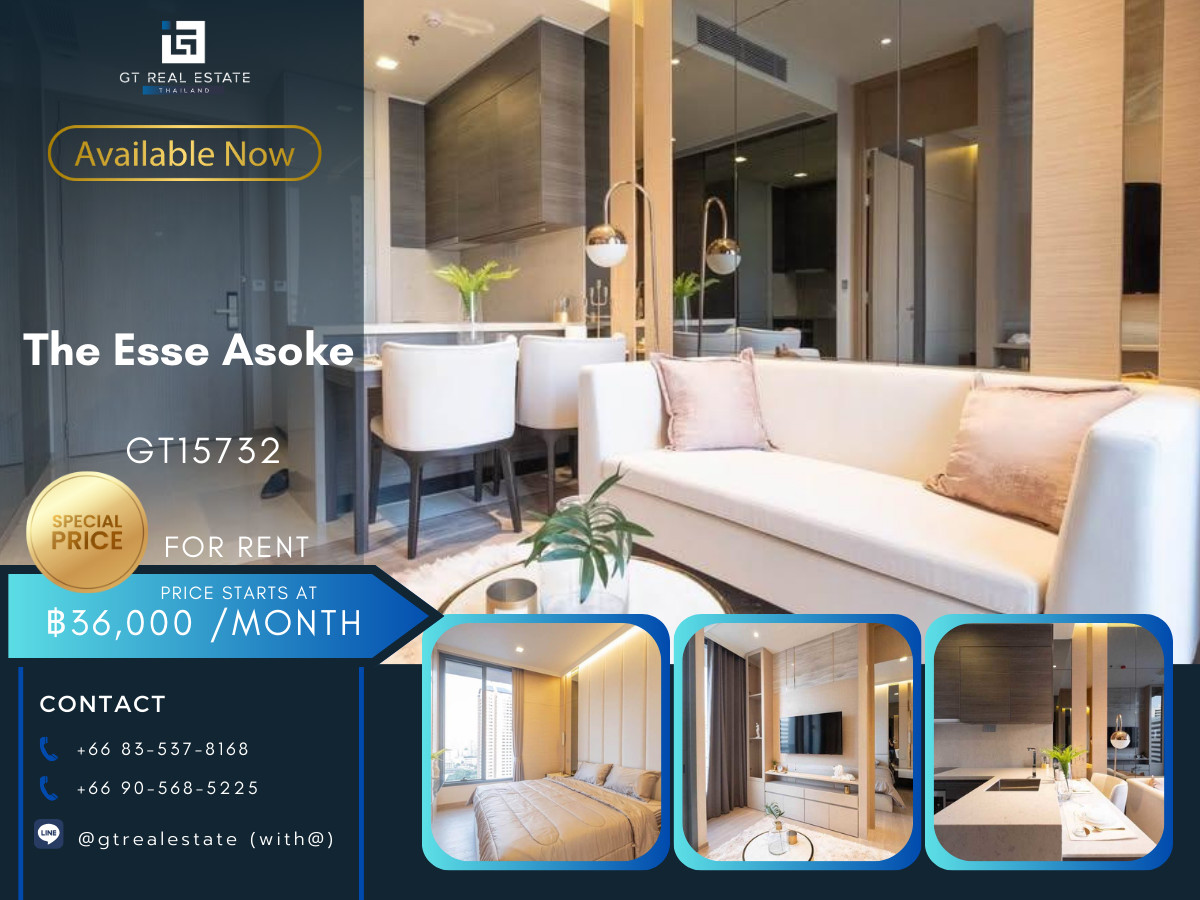 For RentCondoSukhumvit, Asoke, Thonglor : 🏙️ GT15732 | The Esse Asoke Prime Location in CBD