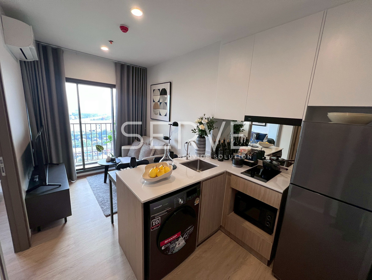 ให้เช่าคอนโดเลียบทางด่วนรามอินทรา :  🔥1นอน ห้องใหม่แกะกล่อง ชั้นสูง วิวดี แต่งสวย เฟอร์แน่น ส่วนกลางจัดเต็ม ทำเลดีมาก อยู่บนถนนประดิษฐ์มนูธรรม ใกล้ Central East Ville @ Noble Create