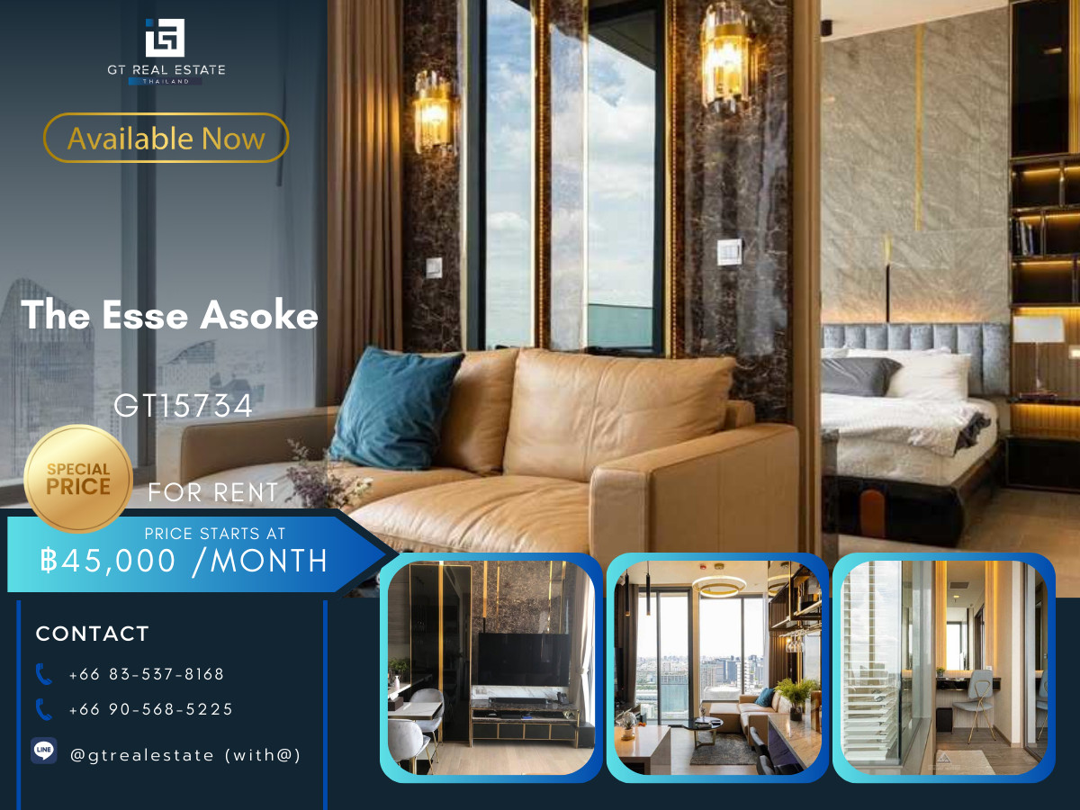 For RentCondoSukhumvit, Asoke, Thonglor : 🏙️ GT15734 | The Esse Asoke Prime Location in CBD