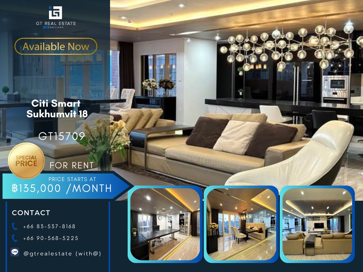 ให้เช่าคอนโดสุขุมวิท อโศก ทองหล่อ : 🏙️ GT15709 | Citi Smart Sukhumvit 18 Extra Large Unit | 240 sqm