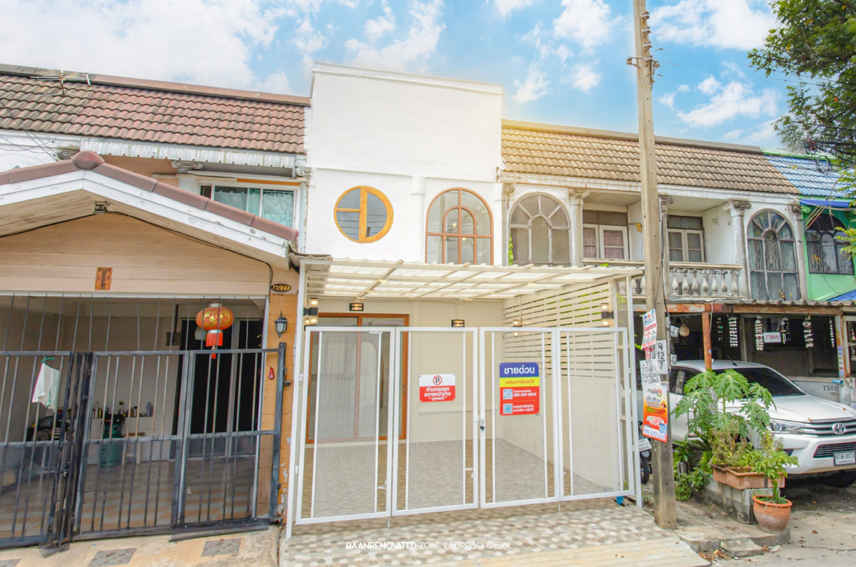 ขายทาวน์โฮมเกษตร นวมินทร์ ลาดปลาเค้า : CS012  ราคาถูกสุดในย่าน 🏡" น้ อ ง มู ใ จ " 🏡 หมู่บ้านเฟรนชิฟ มัยลาภ บ้านรีโนเวทสวยใส ใหม่หมดทุกจุด อย่างกับได้บ้านมือหนึ่งกันเลย แถมงานรีโนเวทครัวโปร่งแสง สายทำอาหารต้องชอบมากแน่นอน