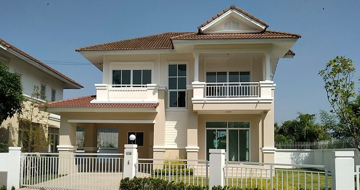 ขายบ้านลาดกระบัง สุวรรณภูมิ : บ้านเดี่ยว แปลงมุม สวนส่วนตัว 82.4 วา 