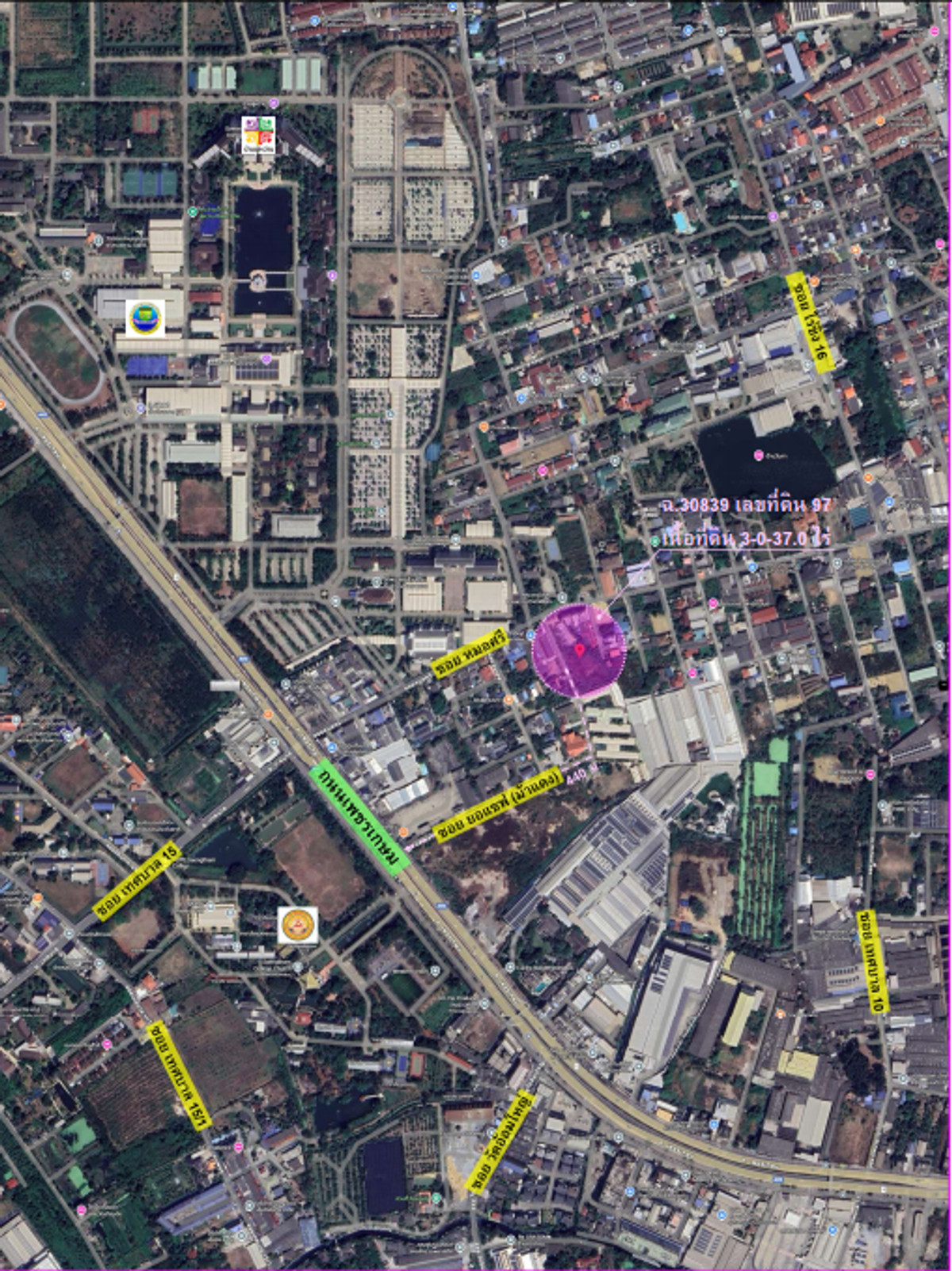 For SaleLandBang kae, Phetkasem : Land for sale next to Soi Mo Si, Sam Phran District, Nakhon Pathom Province.