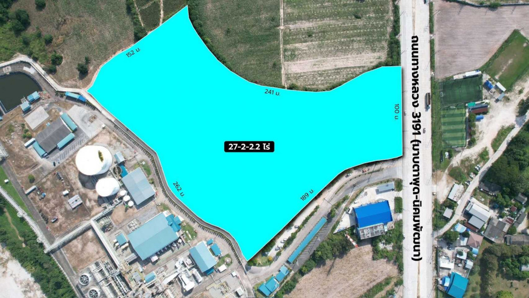For SaleLandRayong : Land for sale, zoned purple, 26 rai 2 ngan 15 square wah, near Map Ta Phut area.