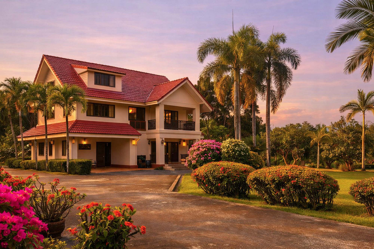 For SaleHouseChiang Mai : Private mountain view house with 84 longan orchard near golf course, Chiang Mai