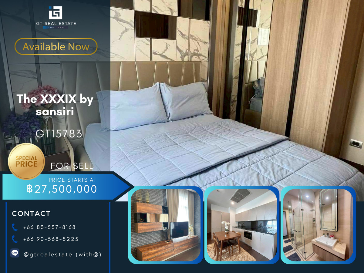 For SaleCondoSukhumvit, Asoke, Thonglor : ✨ GT15783 | Condo ready for sale at The XXXIX by sansiri, convenient travel, near BTS, shuttle available, beautifully decorated room, fully furnished!!