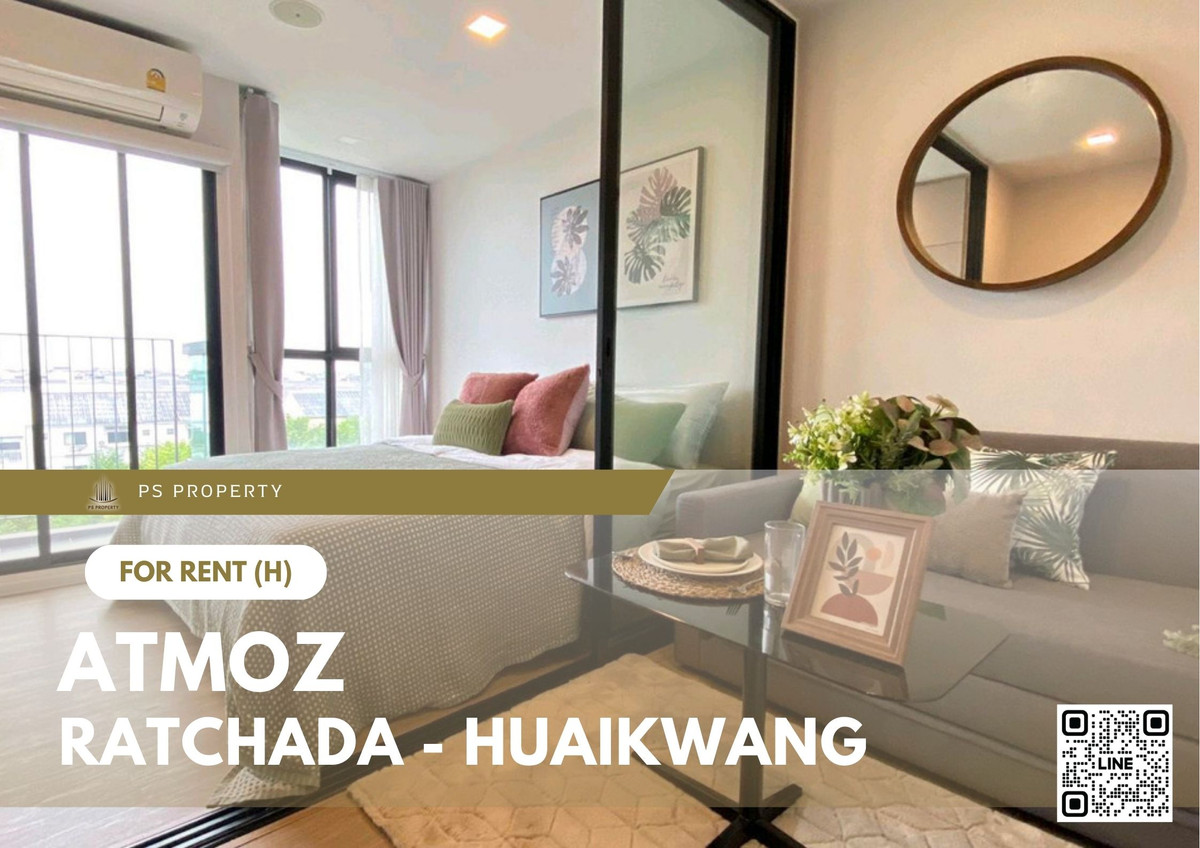 For RentCondoRatchadapisek, Huaikwang, Suttisan : For rent 📍 Atmoz Ratchada - Huaikwang 📍 Fully furnished with appliances. Near MRT Huaikwang.
