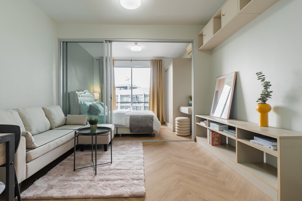 For SaleCondoOnnut, Udomsuk : K-6746 Urgent sale! Condo A space me Sukhumvit 77, ready to move in, swimming pool view.