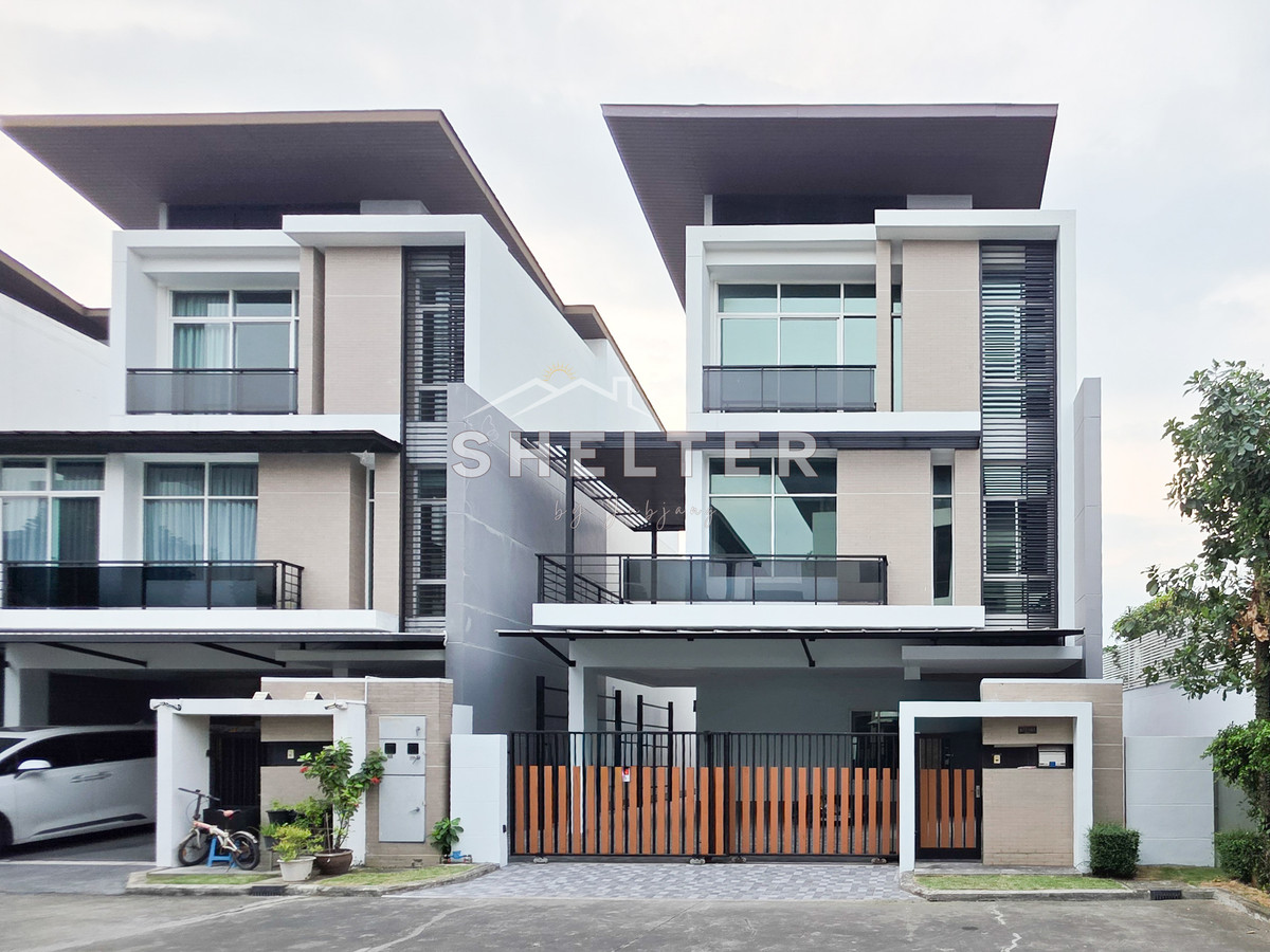 For SaleHousePattanakan, Srinakarin : 3-story detached house, modern style Project electrical wires into the ground Near The Nine and ABAC 🏠