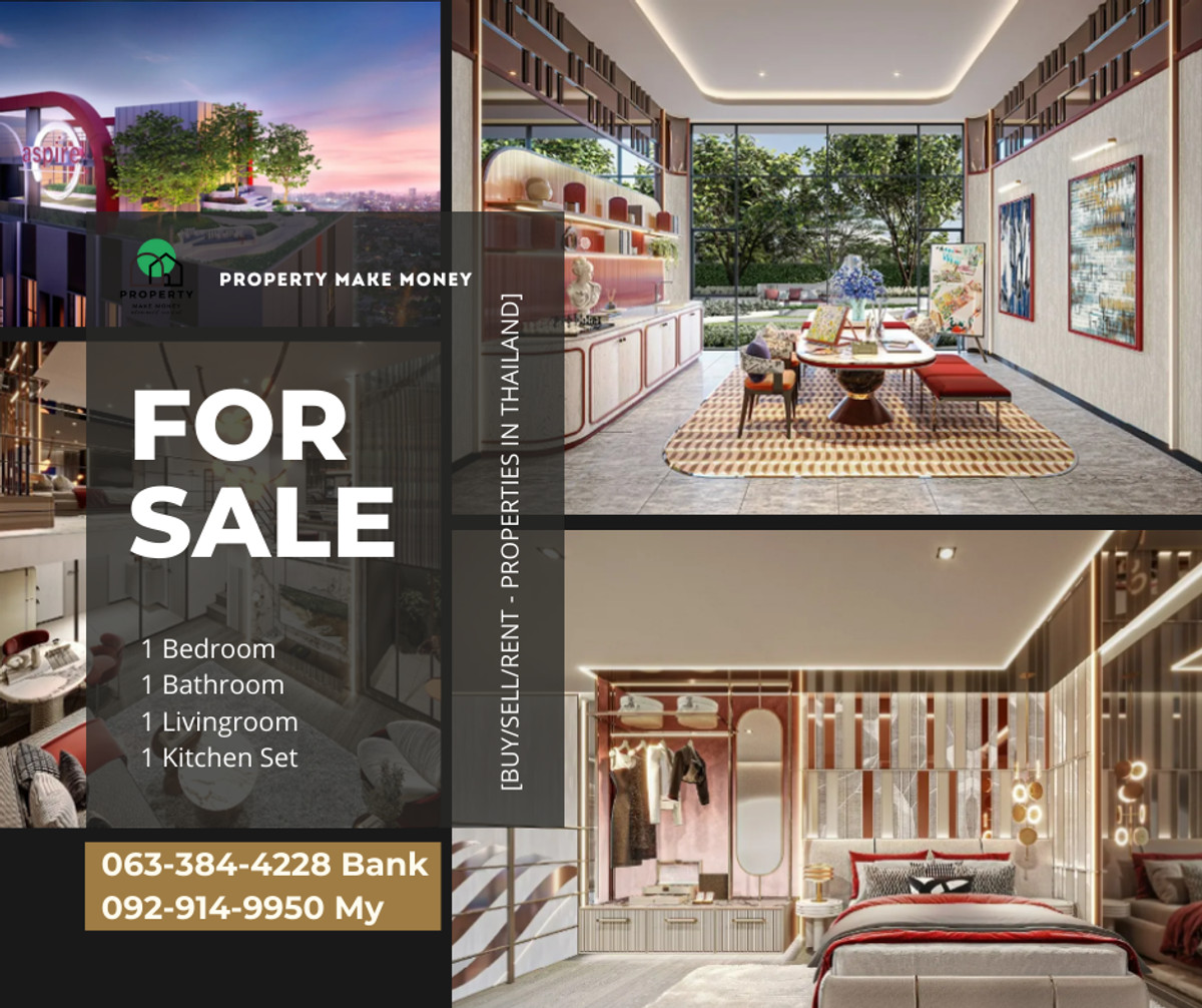 For SaleCondoRatchadapisek, Huaikwang, Suttisan : At the end of this year, prepare to move into Aspire Huai Kwang ✨The best Huai Khwang location! Its convenient to buy for yourself. Its worth renting out ✅