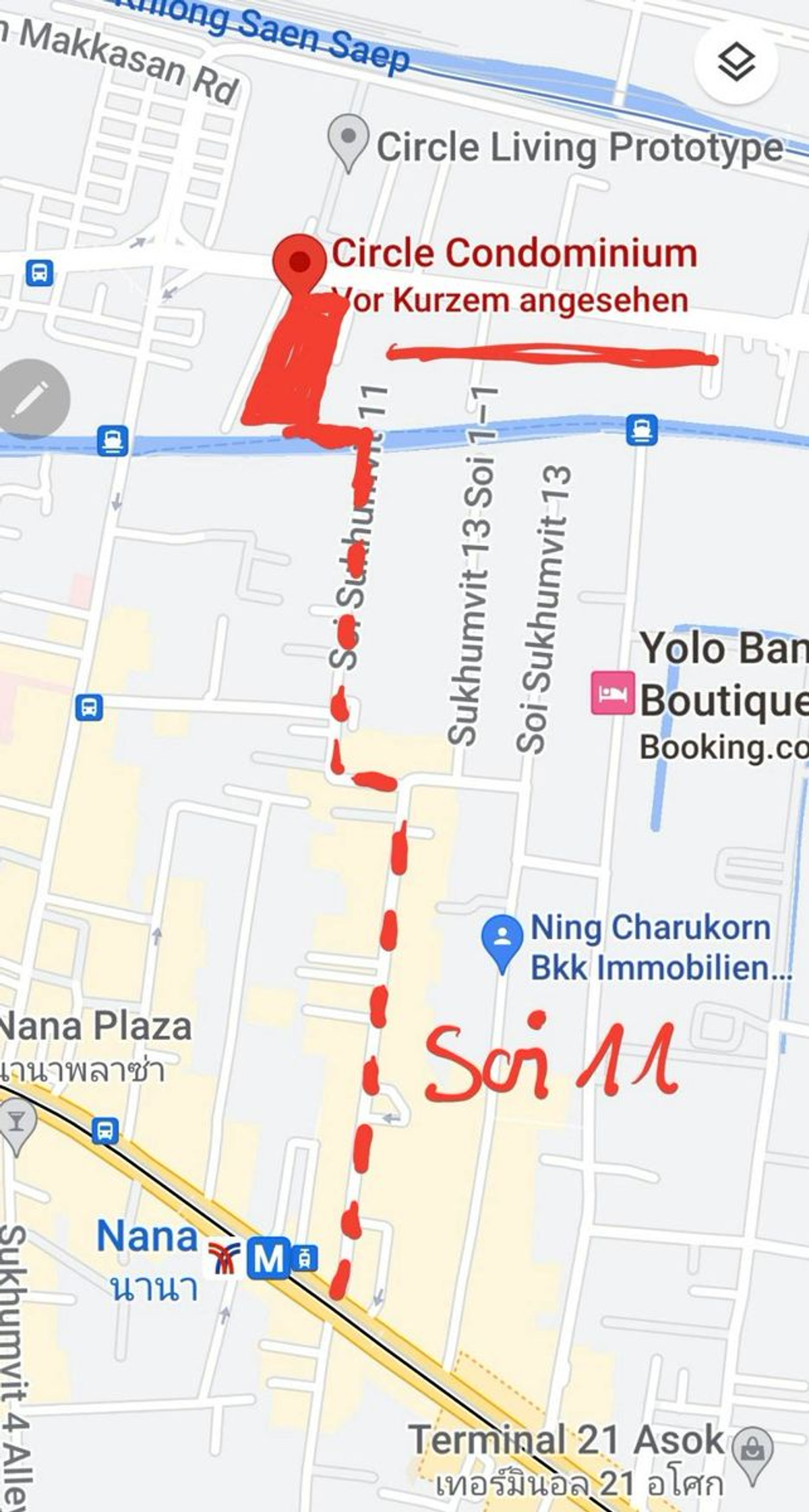 ให้เช่าคอนโดนานา : ให้เช่า Circle สุขุมวิท 11  BTS นานา