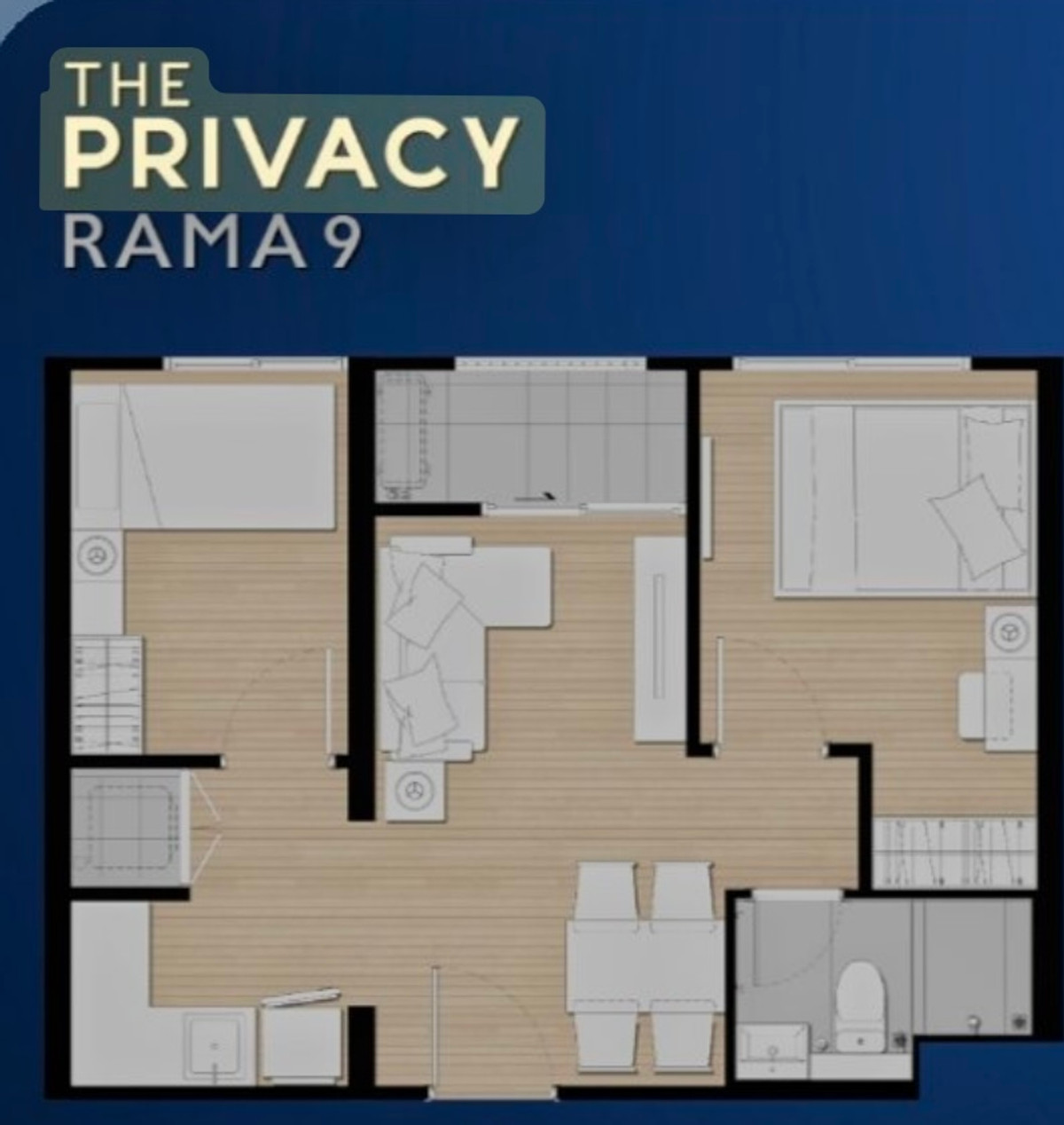 ขายคอนโดพระราม 9 เพชรบุรีตัดใหม่ RCA : The Privacy Rama 9 / 1 Bedroom (FOR SALE), เดอะ ไพรเวซี่ พระราม 9 / 1 ห้องนอน (ขาย) VL005 