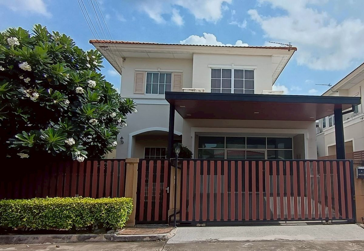 For RentHousePhutthamonthon, Salaya : ✨ Single house for rent, Image Place Village, Phutthamonthon Sai 4, size 52 sq m, 3 bedrooms, 3 bathrooms, only 26500 baht 🏡💖