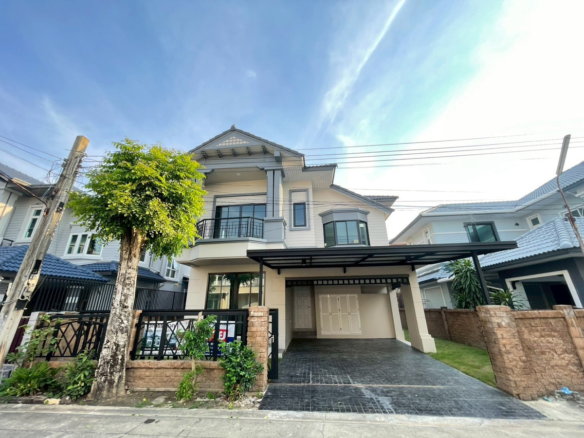 For SaleHouseNonthaburi, Bang Yai, Bangbuathong : Thanasiri Rattanathibet, single house next to MRT, purple color, newly renovated, ready to move in.