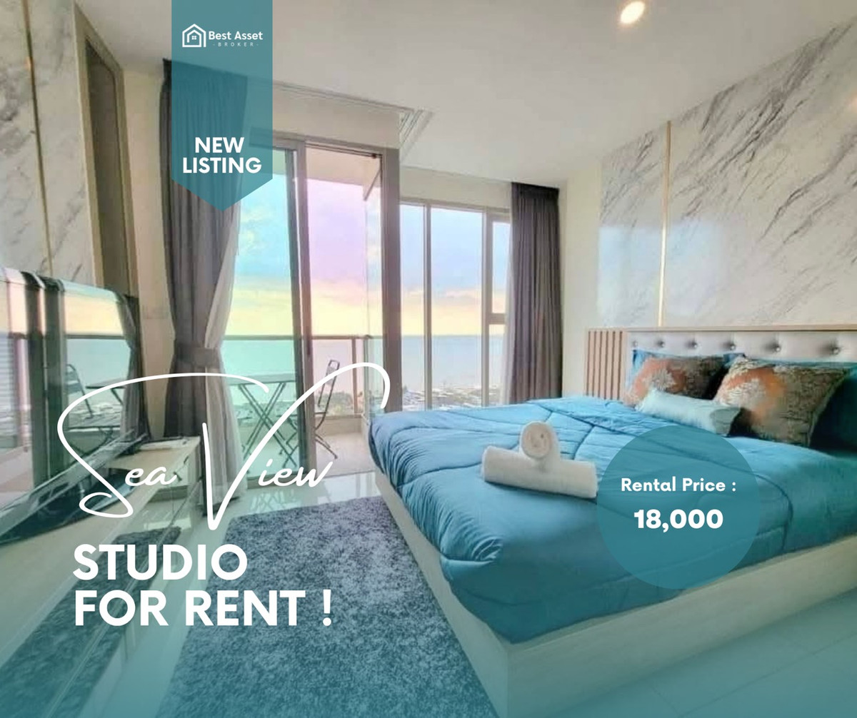 For RentCondoPattaya, Bangsaen, Chonburi : Sea view condo ready for rent! Riviera Jomtien Condo Pattaya
