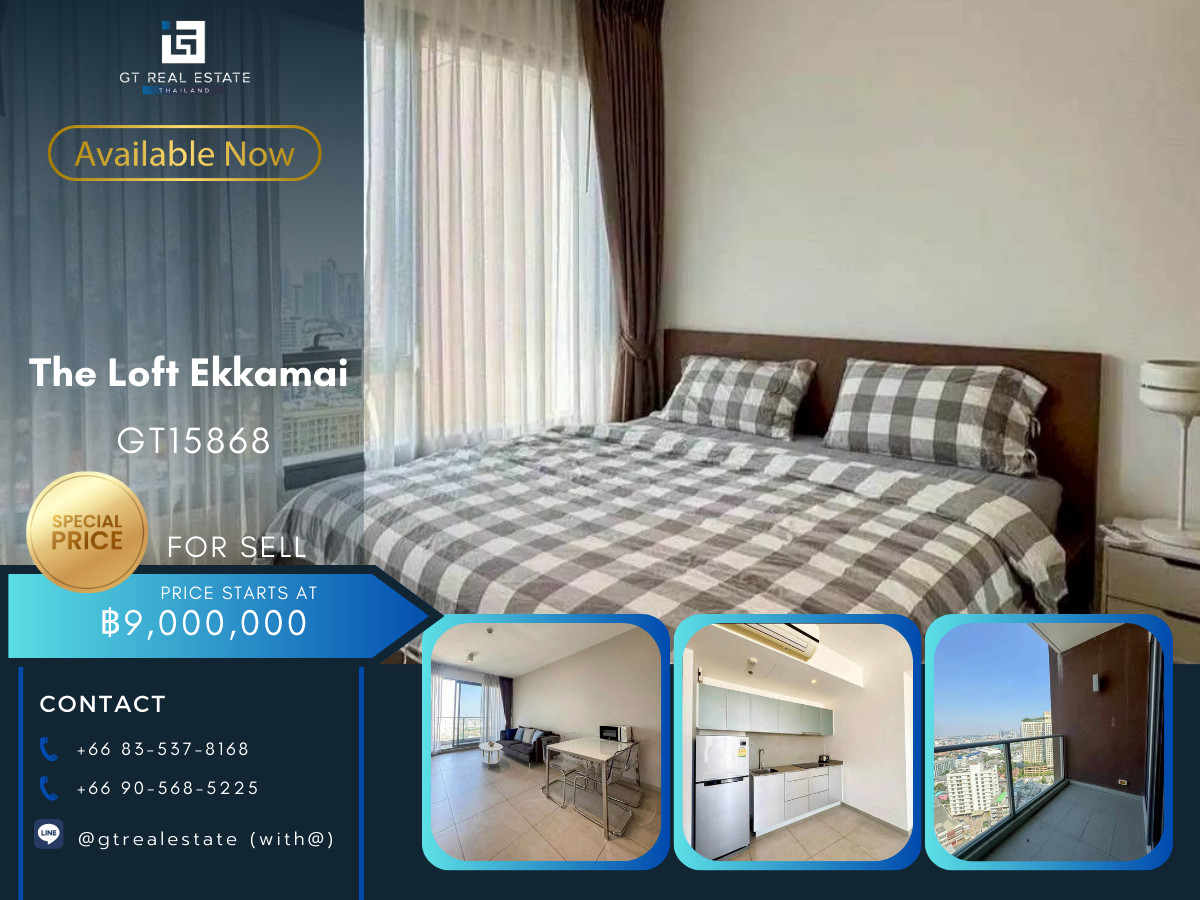 ขายคอนโดสุขุมวิท อโศก ทองหล่อ : ✨ GT15869 | คอนโด The Loft Ekkamai เดินทางสะดวก ใกล้รถไฟฟ้าบีทีเอส เฟอร์นิเจอร์ครบ พร้อมเข้าอยู่!