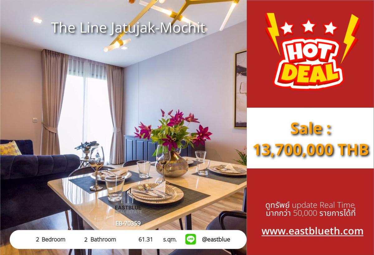 For SaleCondoSapankwai,Jatujak : 28/02/2026, The Line Condo Chatuchak-Mo Chit 2 bedrooms near BTS/MRT
Only 13.7 million THB with complete facilities!