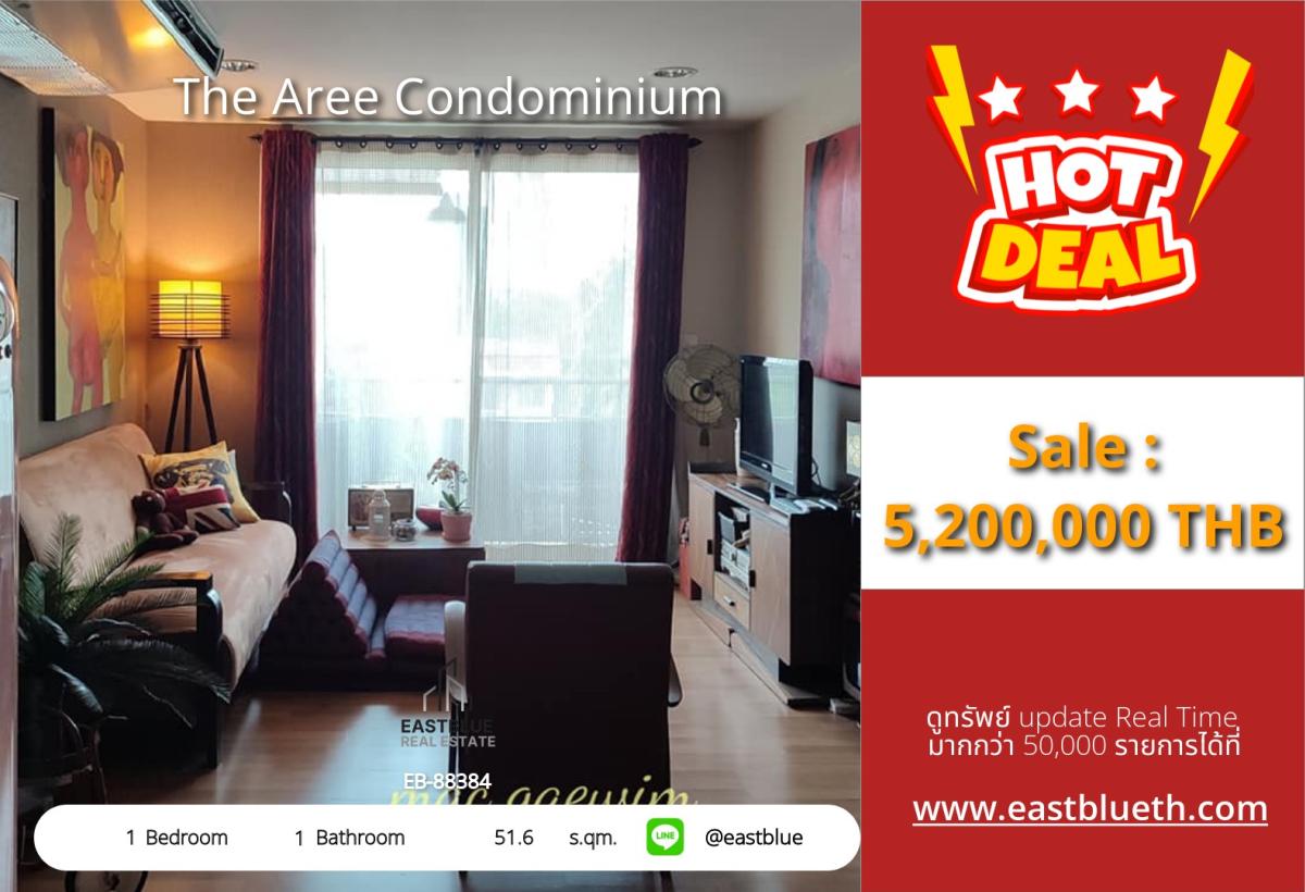 For SaleCondoAri,Anusaowaree : 28/02/2026, Luxury condo in the heart of Ari, 1 bedroom, 51.6 sq.m., close to BTS for only 5.2 million!
With a swimming pool and fitness center, convenient for all your travels!
