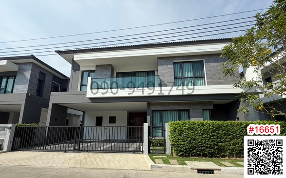 For RentHouseBangna, Bearing, Lasalle : For rent, 2-story detached house, The City Bangna, fully furnished, next to Mega Bangna.