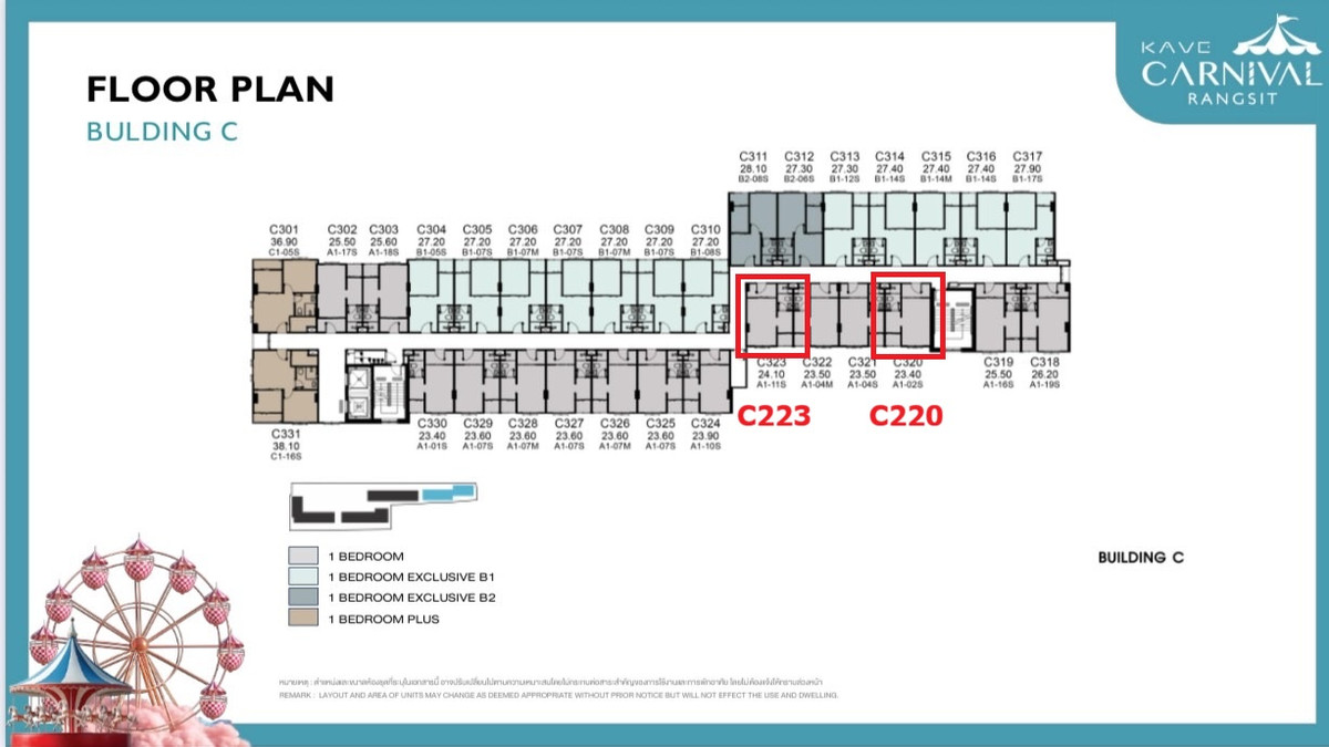 ขายดาวน์คอนโดปทุมธานี รังสิต ธรรมศาสตร์ : Kave Carnival ห้อง Promotion 1.29 ล้านบาท