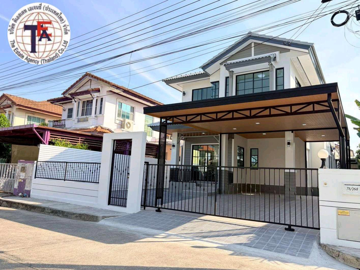 For SaleHouseMin Buri, Romklao : 2-story detached house for sale, Chaiyaphruek Village 2, Khum Klao 12, Suvarnabhumi Airport.  Sarasas Minburi School, Minburi Market, Airport Link Lat Krabang, Nopparat Hospital King Mongkuts Institute of Technology Motorway, Chaloem Phrakiat Sports Cente