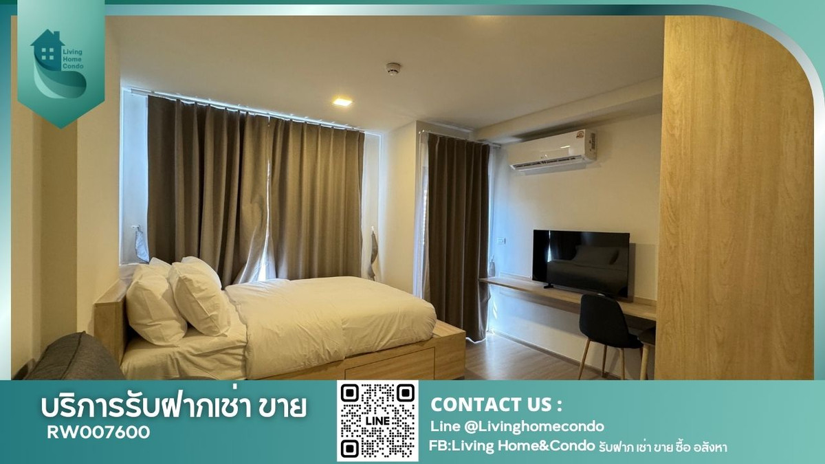 For RentCondoSamut Prakan,Samrong : For rent THE MUVE Sukhumvit 107, complete furniture and electrical appliances, ready to move in, near BTS Bearing RW007600.