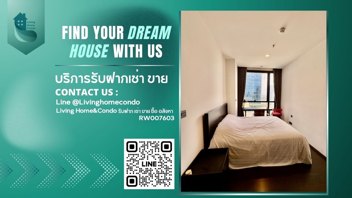 ให้เช่าคอนโดราชเทวี พญาไท :  For rent The Line Ratchathewi เฟอร์นิเจอร์-เครื่องใช้ไฟฟ้าครบ พร้อมเข้าอยู่ ใกล้ BTS ราชเทวี RW007603