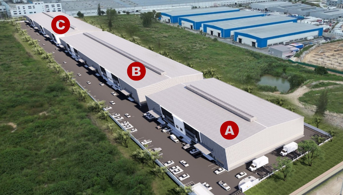 ให้เช่าโกดังระยอง : ปล่อยเช่า 🏭 โรงงาน / โกดัง 🟪 ผังม่วง  ⛳ อมตะซิตี้ ระยอง 📏 ขนาด 2,300 ตรม – 11,000 ตรม 