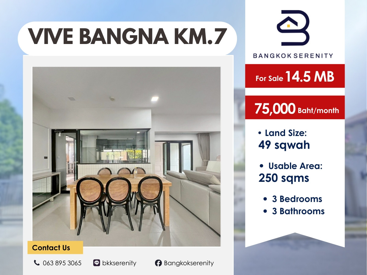 TownhomeBangna, Bearing, Lasalle : For sale/rent Vive Bangna Km.7