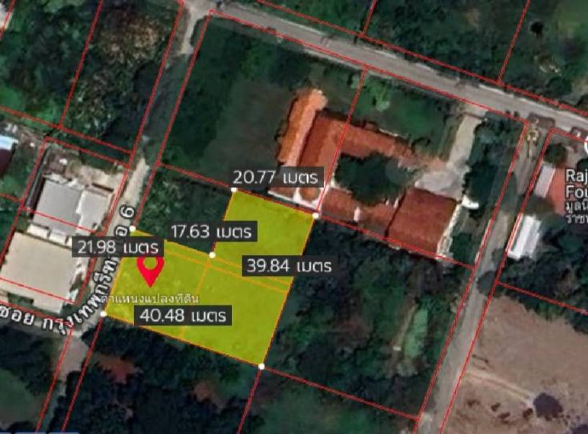 For SaleLandPattanakan, Srinakarin : Land for sale in Krungthep Kreetha, Soi 8, Intersection 16, size 305  sqw, selling price 89,000 baht per sqw. total 27,145,000 THB.