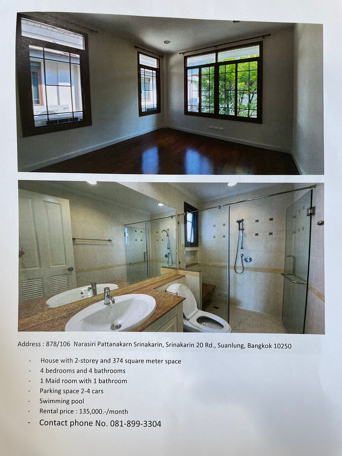 For RentHousePattanakan, Srinakarin : Luxury House For RENT : Narasiri Pattanakan - Srinakarin only 20 minute to Thonglor, 5 bedrooms