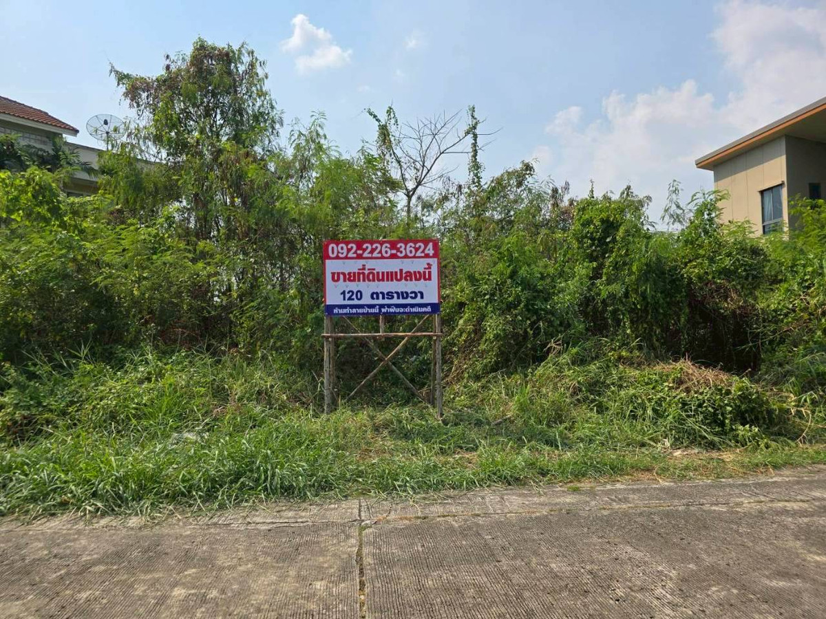 ขายที่ดินพุทธมณฑล ศาลายา : ขายที่ดิน ในหมู่บ้านรวมเก้า พุทธมณฑล สาย 2 ขนาด 120 ตร.วา. ตารางวาละ 34,000 บาท หน้ากว้างสวย หมู่บ้านเงียบสงบ เหมาะสำหรับปลูกบ้าน