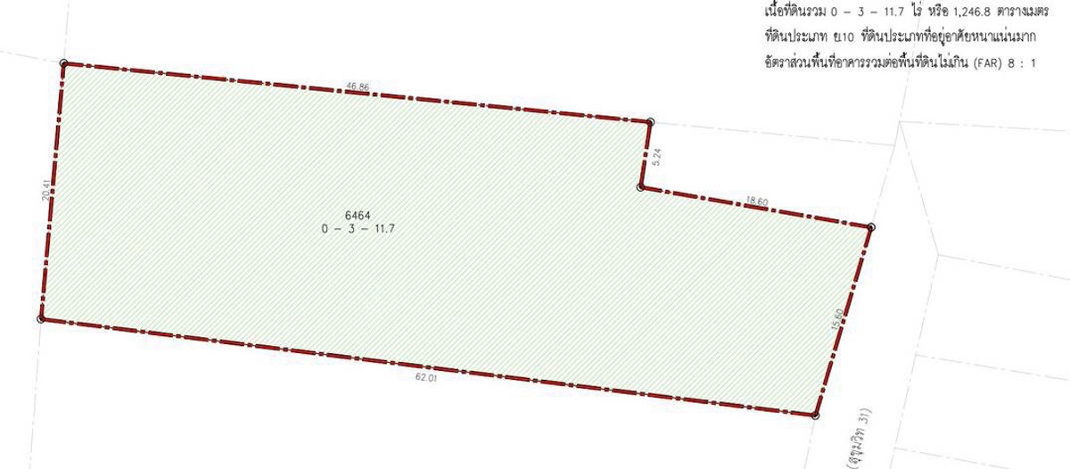ขายที่ดินสุขุมวิท อโศก ทองหล่อ : ขายที่ดินพร้อมพงษ์ สุขุมวิท 31 เนื้อที่ 311.7 ตารางวา ราคา 385,000 บาท ต่อตารางวา
