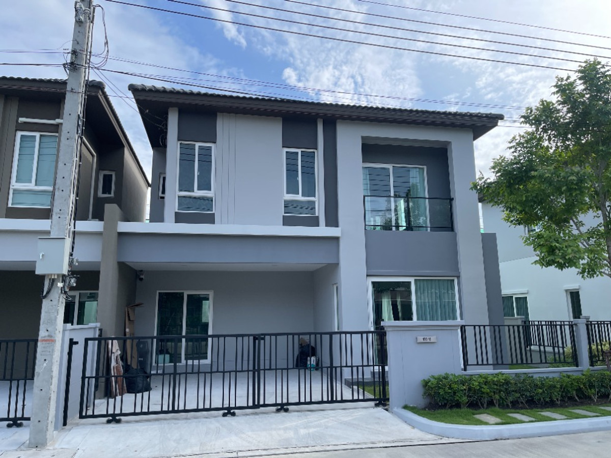 For RentSamut Prakan,Samrong : K-6748 For rent! Twin house Grand Pleno Mega Bangna, ready to move in, near Mega Bangna.