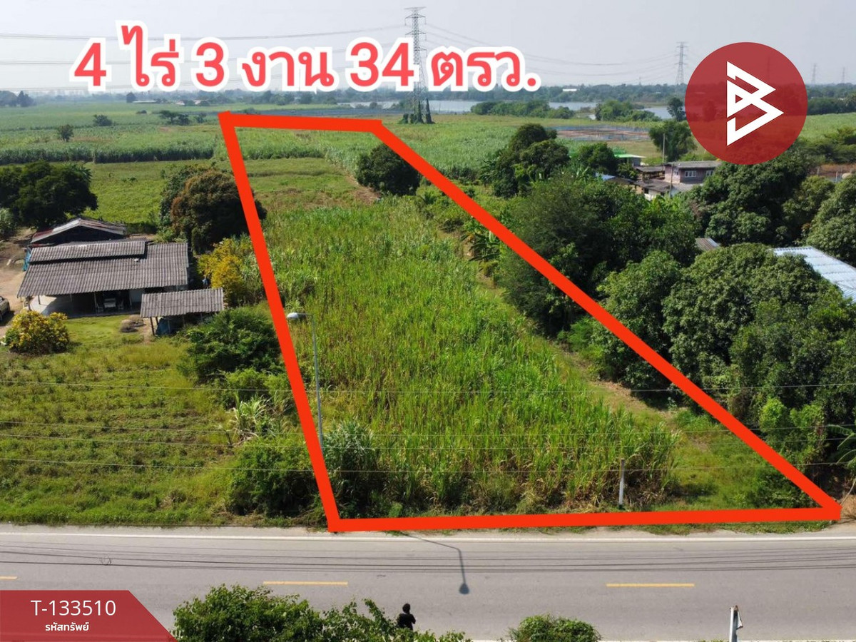 For SaleLandNakhon Pathom : Land for sale, area 4 rai 3 ngan 34.9 square wa, Ban Yang Subdistrict, Mueang Nakhon Pathom, good location next to the road.