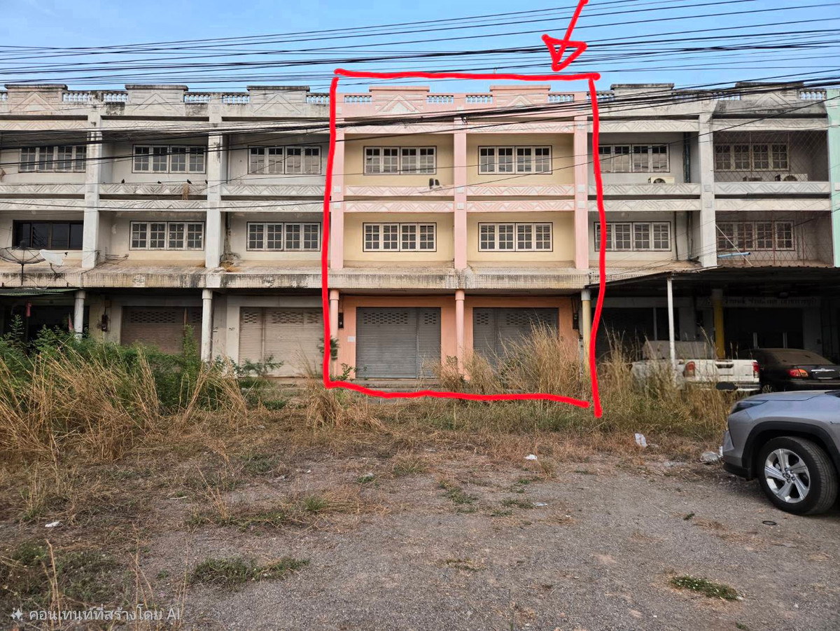For RentShop HouseRatchaburi : 3-story commercial building for rent in front of Golden City Hotel, Ratchaburi (formerly), price 10,000 baht.