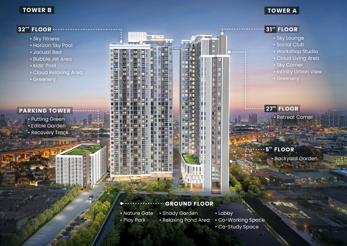 Sale DownCondoThaphra, Talat Phlu, Wutthakat : ✨ Down payment sale 1 Bedroom Plus 44.50 sq m. Building A, 18th floor | City View | East side