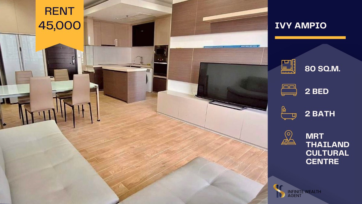 ให้เช่าคอนโดรัชดา ห้วยขวาง : 🏙️ ให้เช่า ✨ ห้องสวยรีโนเวทใหม่ทั้งห้องที่ Ivy Ampio ✨ เฟอร์ครบ เครื่องใช้ไฟฟ้าครบ จบในห้องเดียว! 🛋️📺