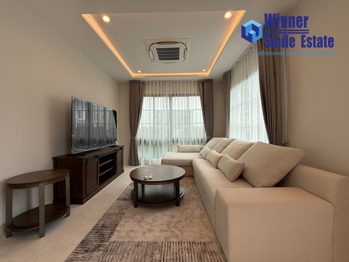 For RentHouseBangna, Bearing, Lasalle : For Rent Setthasiri Bangna KM.10 | Sansiri Project luxury House extremely 4 Bed 5 Bathroom 310 sqm. Fully Furnished