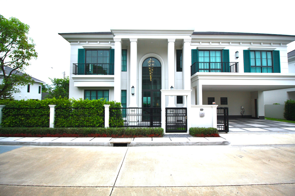 HouseBangna, Bearing, Lasalle : Largest house land size 408 sqm., usable area 377 sq m. 🛏 5 bedrooms 🛁 6 bathrooms, corner plot.