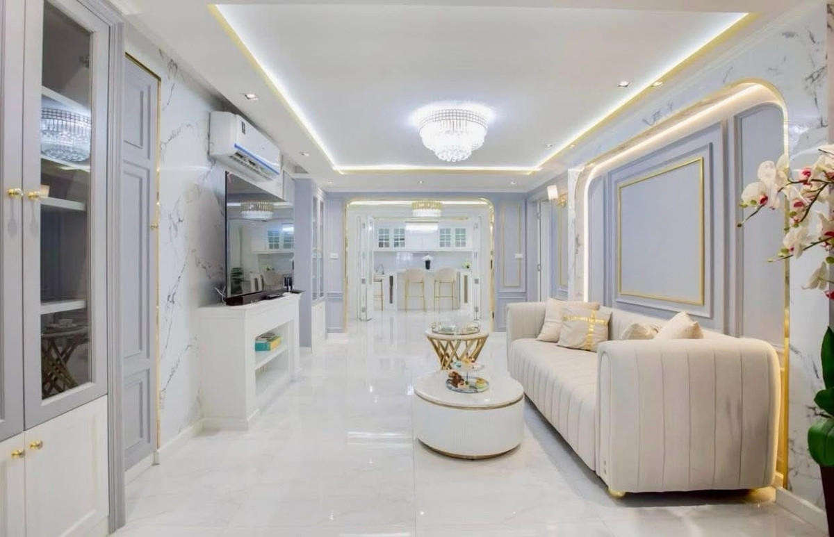 For RentCondoRama9, Petchburi, RCA : Condo for rent, Phet Kao, Ratchathewi, large room, beautifully decorated.