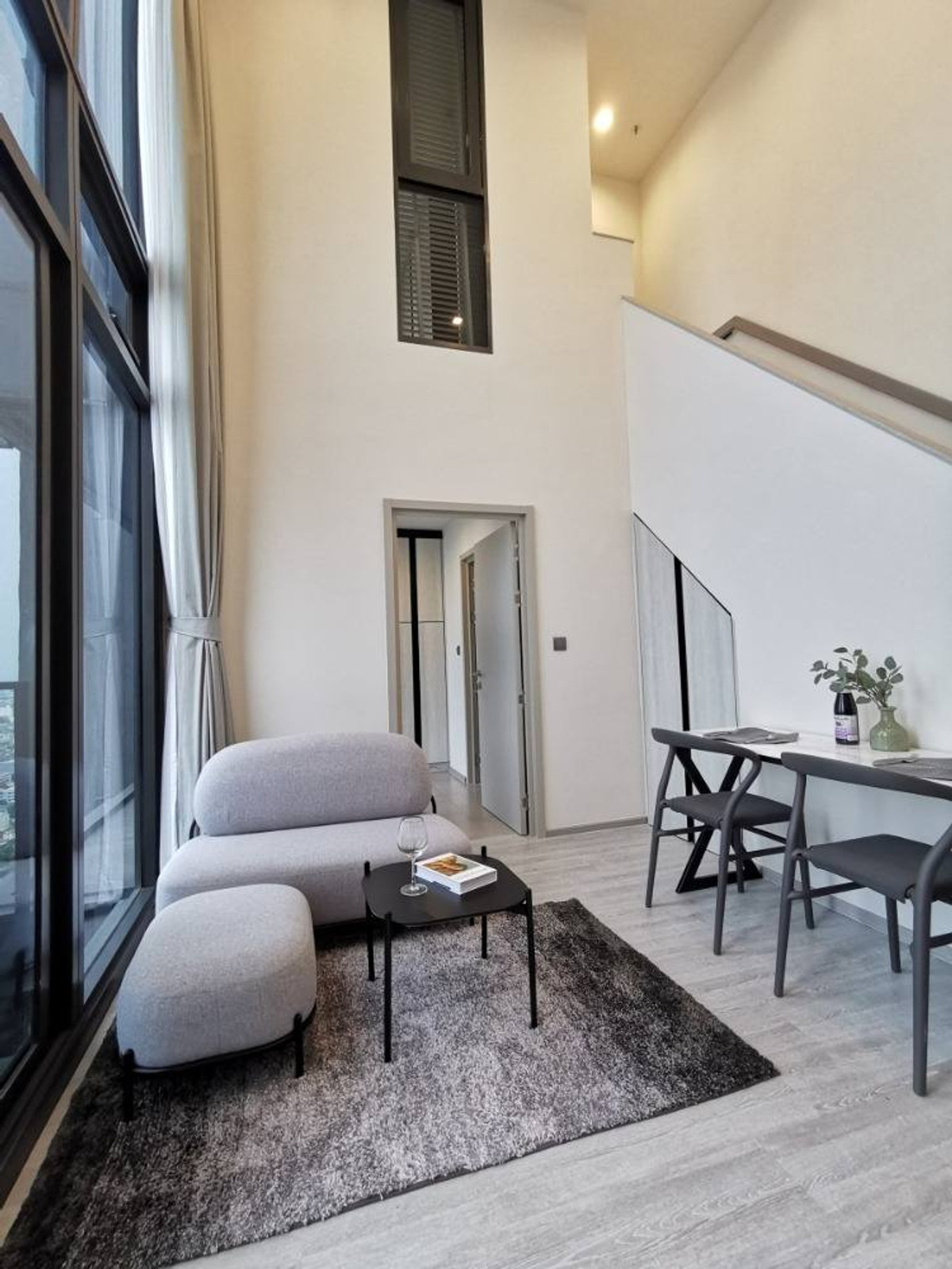 For RentCondoOnnut, Udomsuk : Condo for rent, The Line Sukhumvit 101 + Rare unit, room 1br.Duplex room on the 36th floor, high floor, beautiful view, east, not hot, ready to move in.