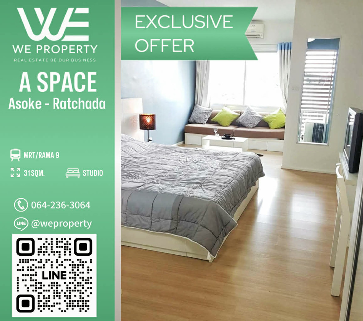 ขายคอนโดพระราม 9 เพชรบุรีตัดใหม่ RCA : ทิศเหนือ ห้องสวยราคาดีมาก!!⭐A Space Asoke - Ratchada (เอ สเปซ อโศก - รัชดา)