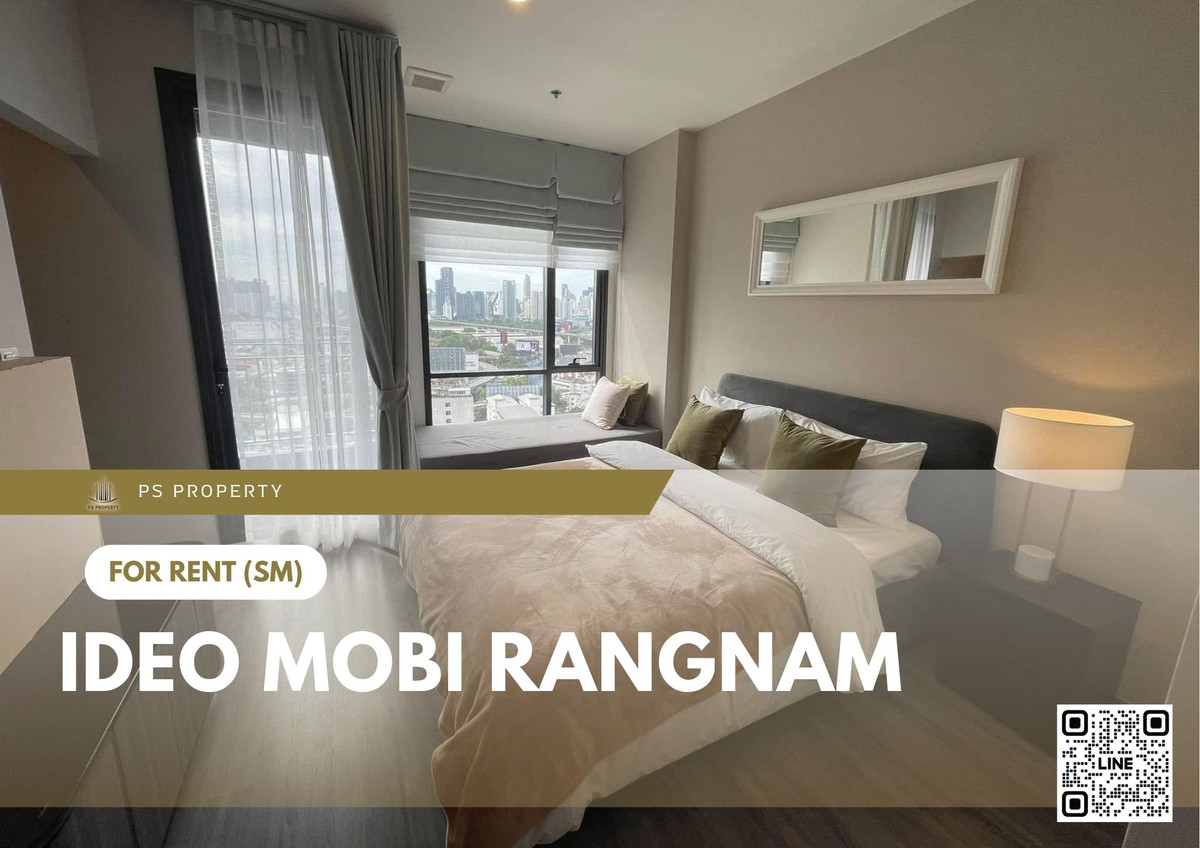 For RentCondoRatchathewi,Phayathai : For rent 📍 IDEO Mobi Rangnam 📍 Fully furnished with appliances. Near BTS Victory Monument.