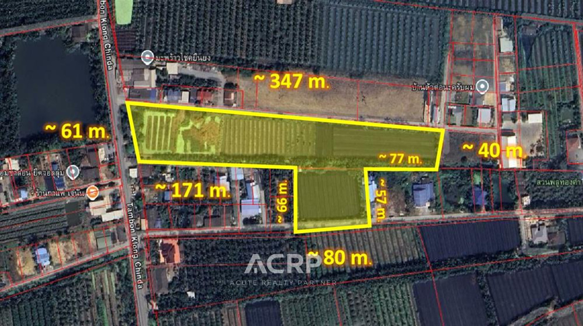 For SaleLandNakhon Pathom : Land for sale in a prime location in Sam Phran near Phetkasem Road 12 Rai