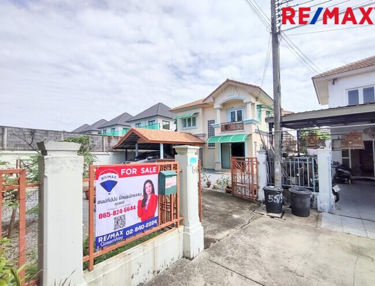 For SaleHousePathum Thani,Rangsit, Thammasat : 2-story detached house, Pruksa Village 2, Rangsit, Khlong 7, next to Lotus, corner house, ready to move in.