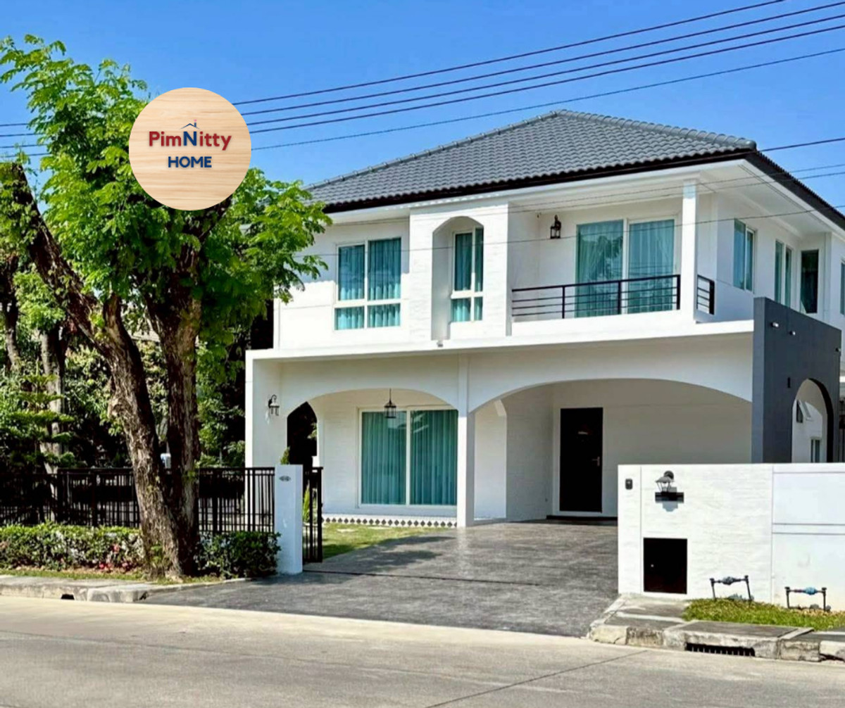 For SaleHousePathum Thani,Rangsit, Thammasat : 🔴2-storey detached house, corner house, in front of the garden #Prueklada Village 3, Rangsit Khlong 4, Lam Luk Ka, Lat Sawai, Prince Sai. Sawai Pracharath