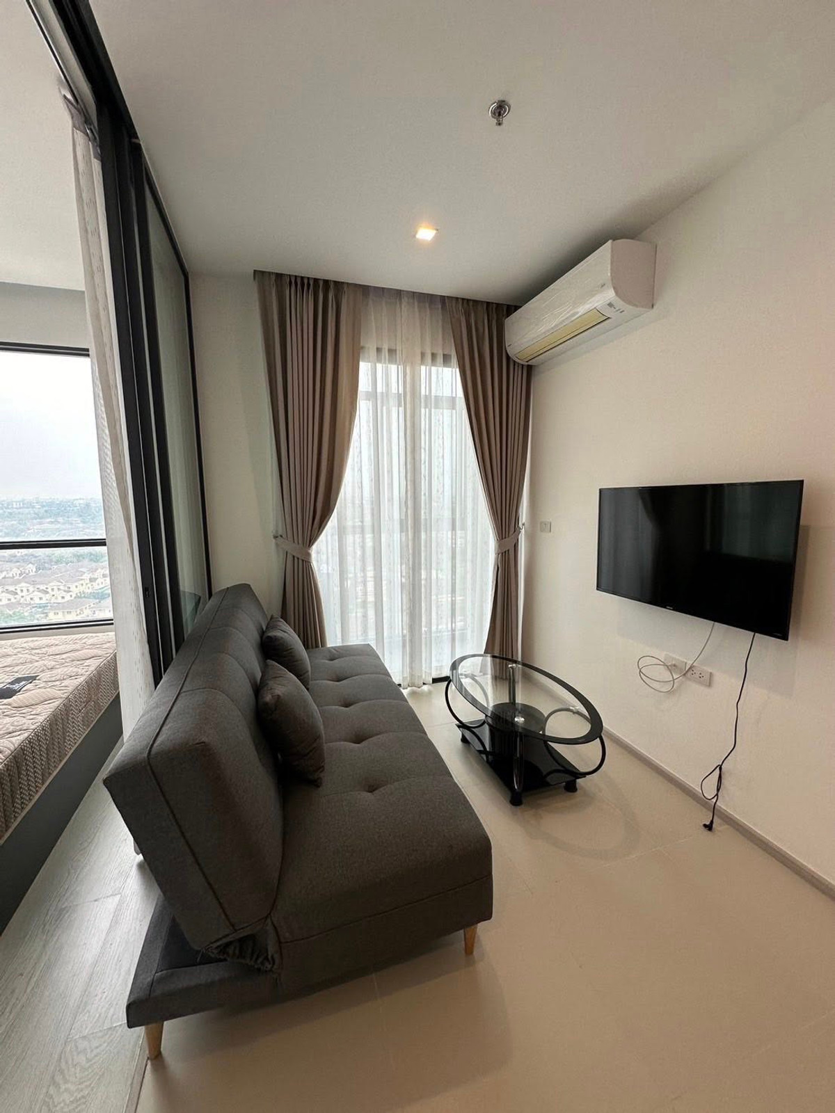 For RentCondoNonthaburi, Bang Yai, Bangbuathong : Condo for rent, Grow Rattanathibet, near MRT Sai Ma, large room 35 sq m., fully furnished, with electrical appliances, open view.