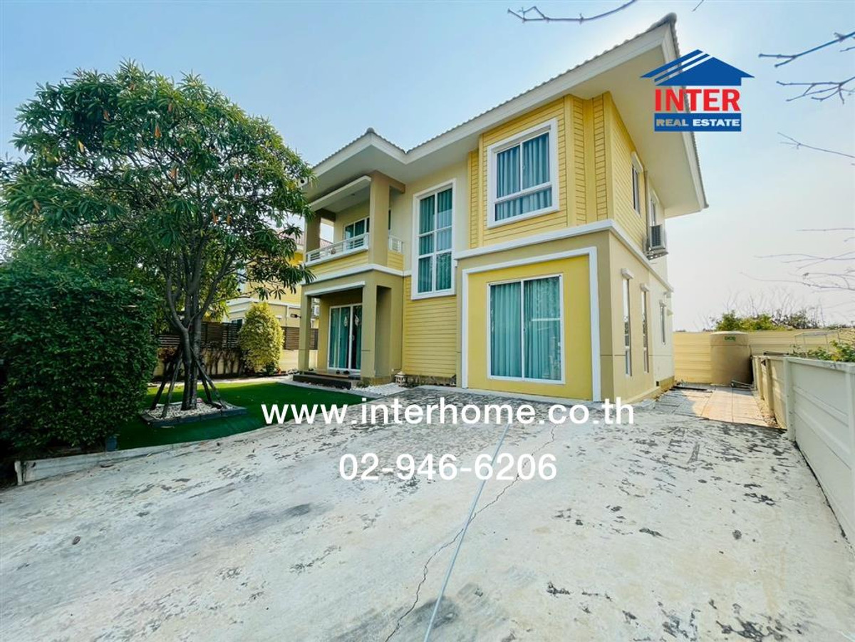 For SaleHouseMahachai Samut Sakhon : 2-story detached house, 63 sq m, Delight Village. Bang Khun Thian-Chai Thale Soi 24/2, Rama 2 Road, Bang Khun Thian-Chai Thale Road Mueang Samut Sakhon, Samut Sakhon