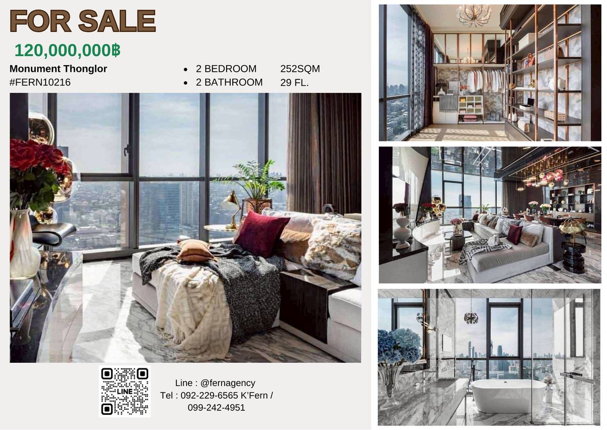 CondoSukhumvit, Asoke, Thonglor : 🏙️ For sale: The Monument Thonglor – Penthouse, 29th floor (Private Lift) 🔥